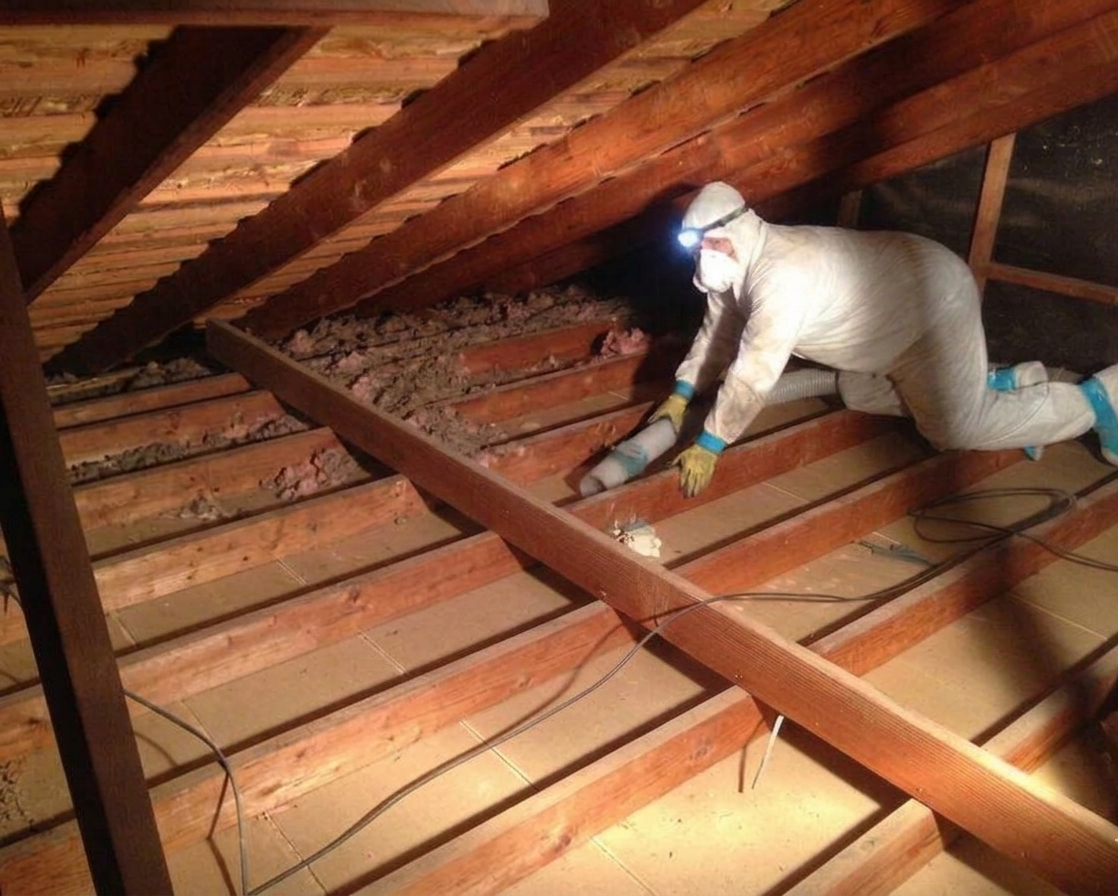 Insulation removal in an Aurora, CO attic